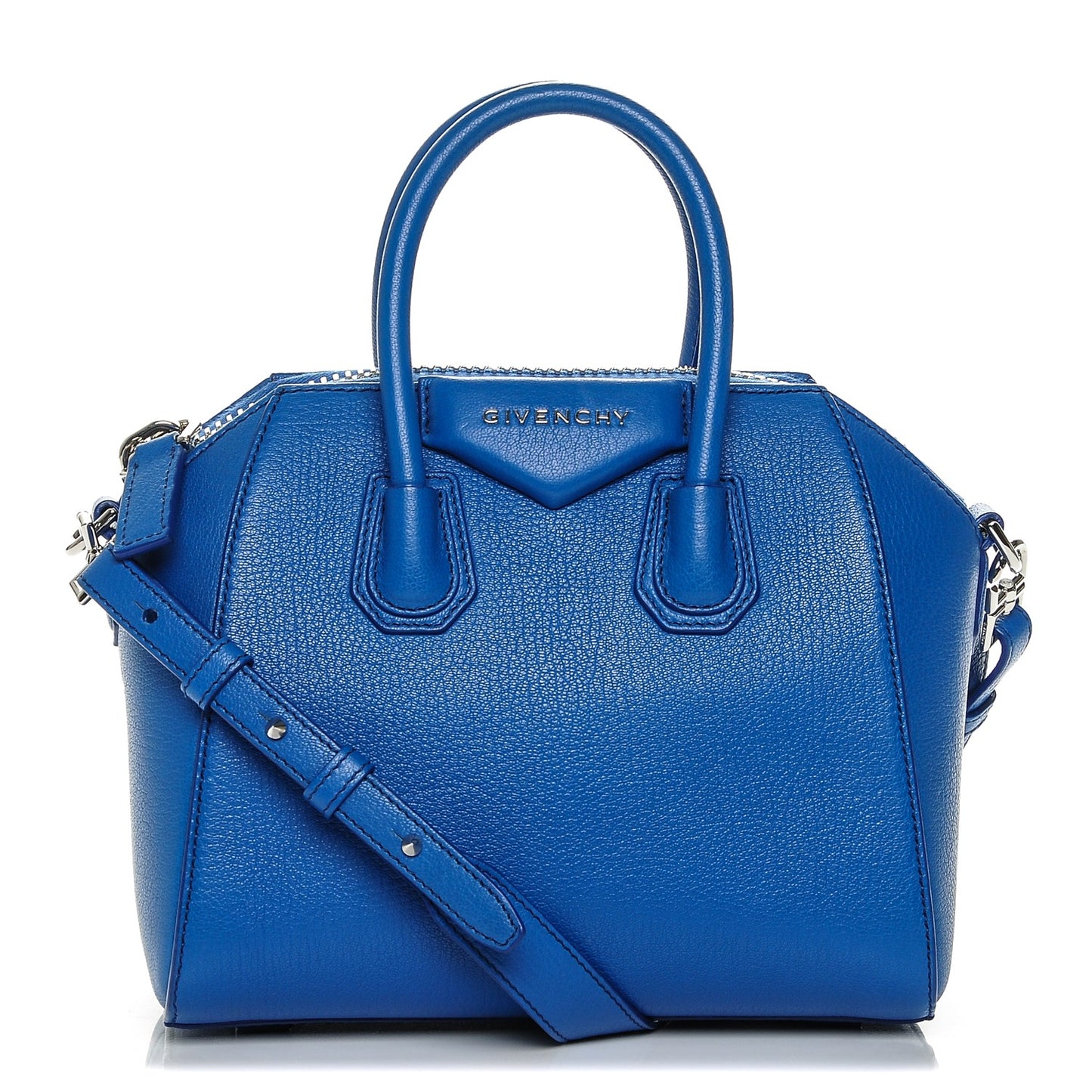 Sugar Goatskin Mini Antigona Indigo Blue
