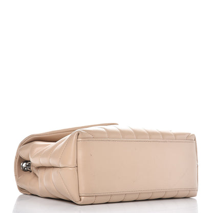 Saint Laurent Calfskin Y Quilted Monogram Small Loulou Chain Satchel Nude Powder 4 of 9