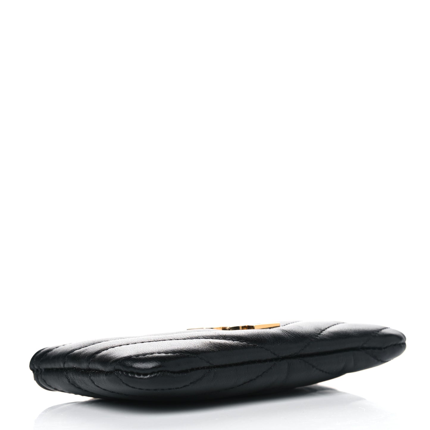 Calfskin Matelasse Monogram Key Pouch Black