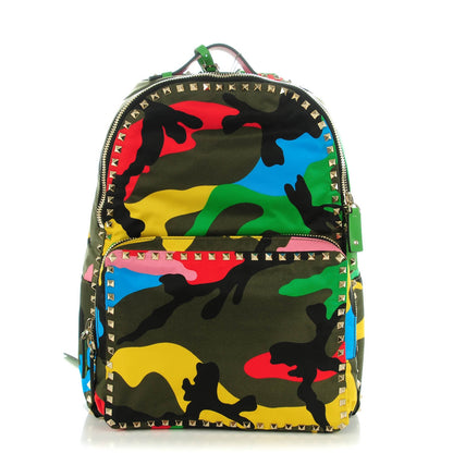 Valentino Garavani Nylon Psychedelic Camouflage Rockstud Backpack Multicolor 1 of 6