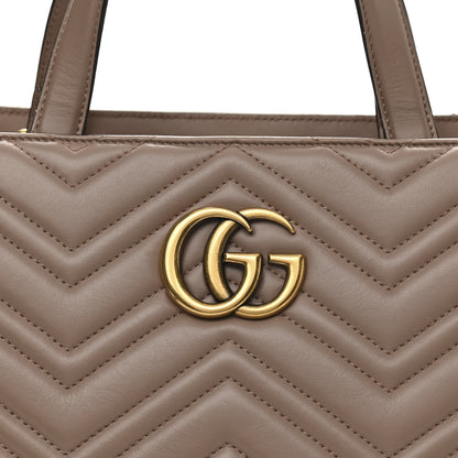Gucci Calfskin Matelasse Medium GG Marmont Tote Porcelain Rose 8 of 12
