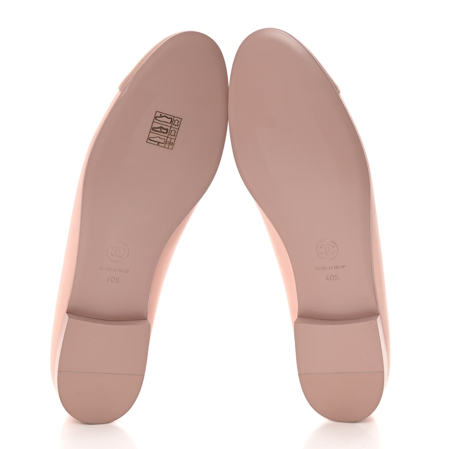 Lambskin Cap Toe CC Ballerina Flats 40.5 Light Pink Dark Pink