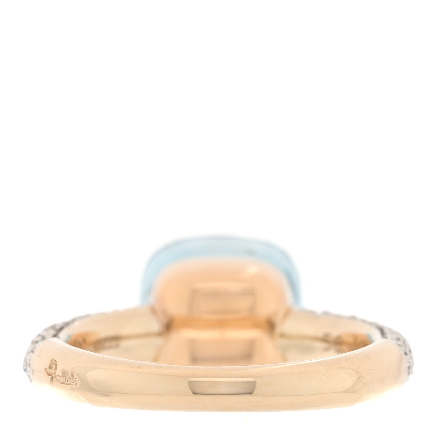 Pomellato 18K Rose White Gold Diamond Blue Topaz Agate Classic Nudo Ring 56 7.5 3 of 6
