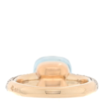 Pomellato 18K Rose White Gold Diamond Blue Topaz Agate Classic Nudo Ring 56 7.5 3 of 6