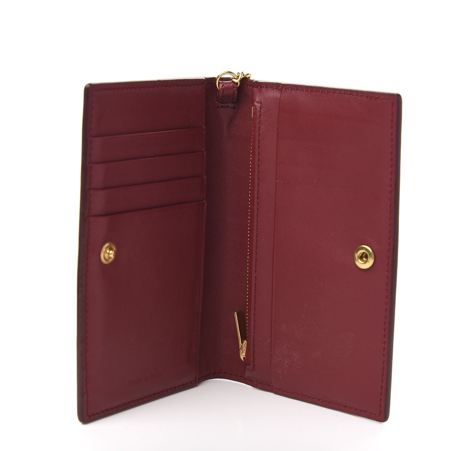 Celine Smooth Lambskin Frame Coin Card Purse Burgundy 4 of 7