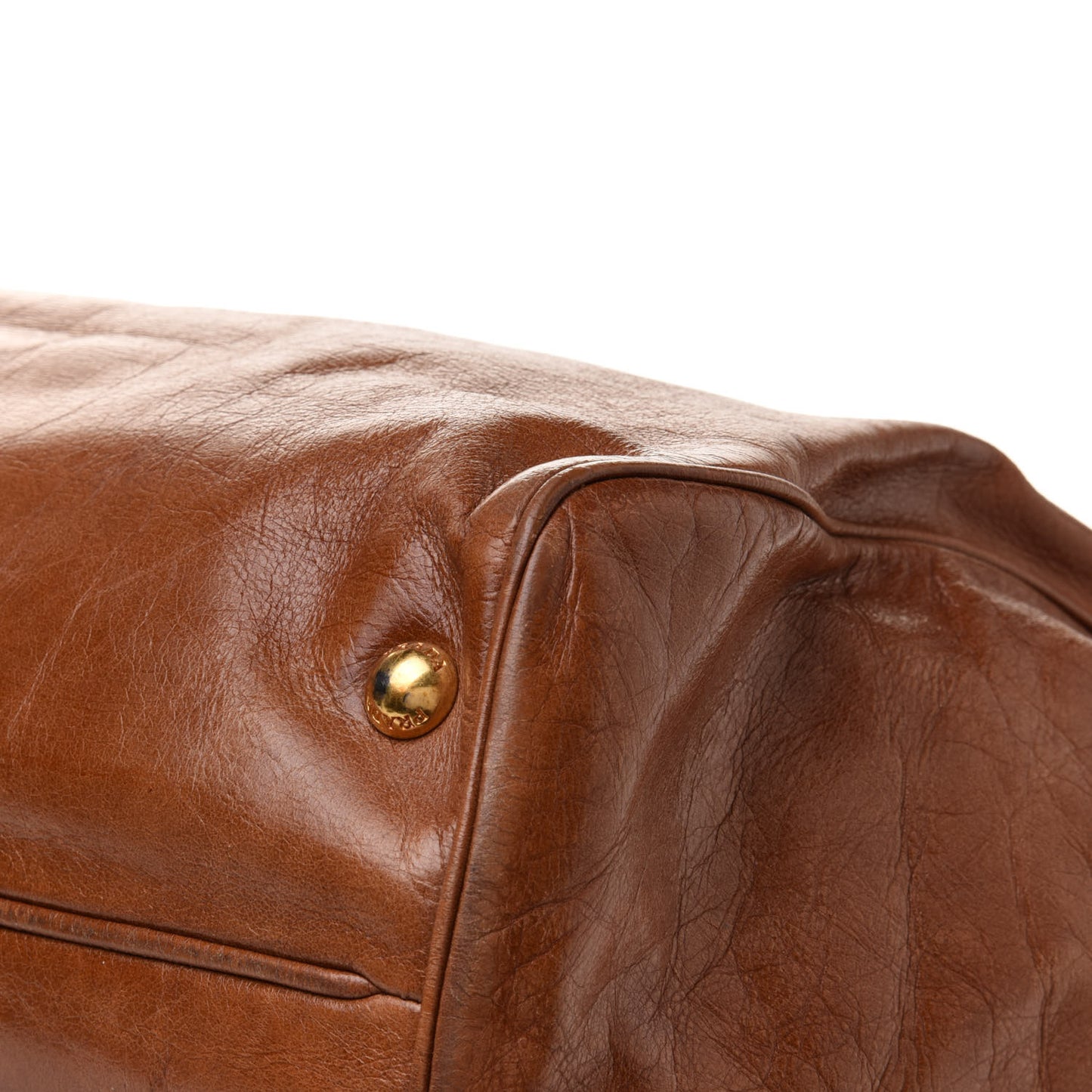 Soft Calf Shopping Tote Brown