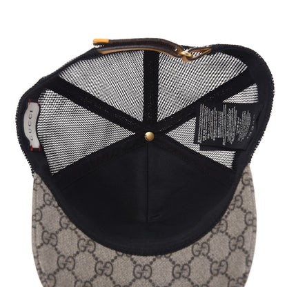 Gucci Soft GG Supreme Monogram Mesh Textured Dollar Calfskin Neo Vintage Rap Baseball Hat S Dark Brown Black 7 of 7