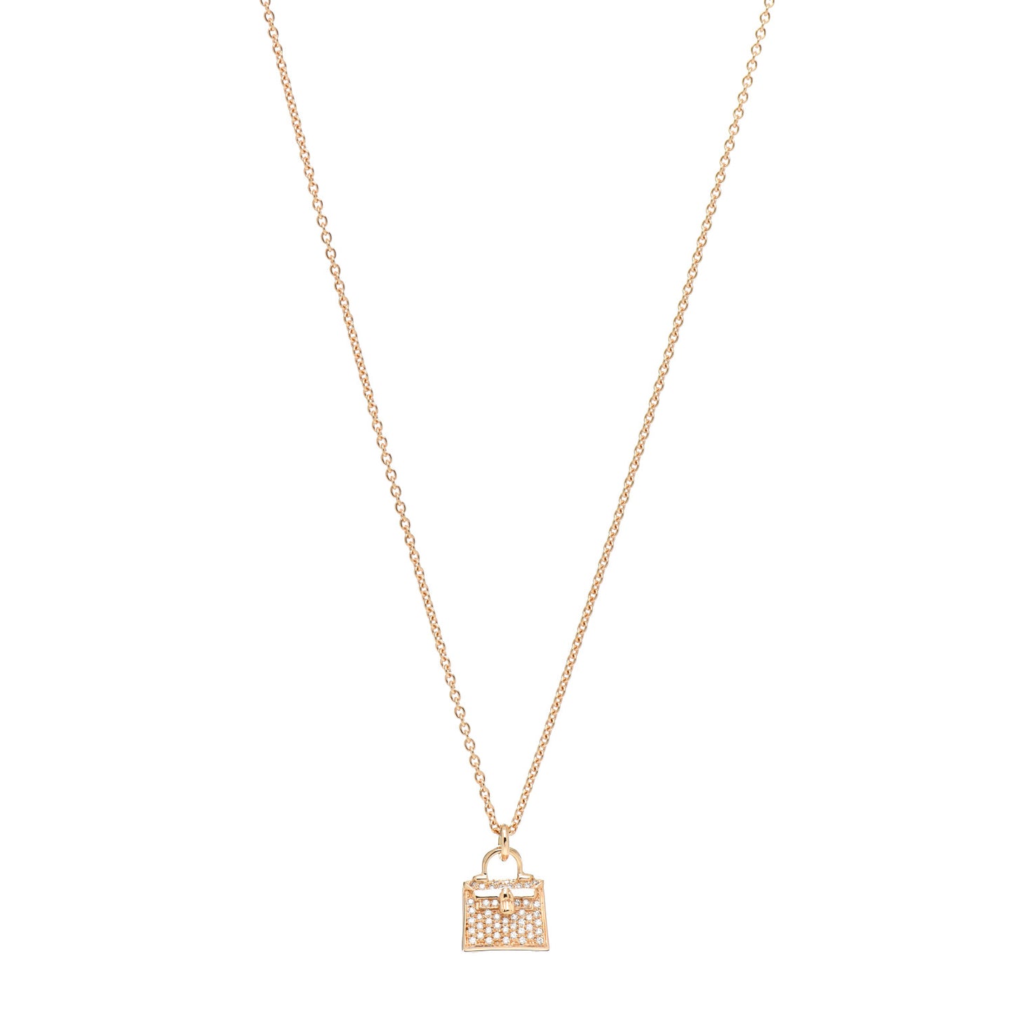 18K Rose Gold Diamond Kelly Amulette Pendant Necklace