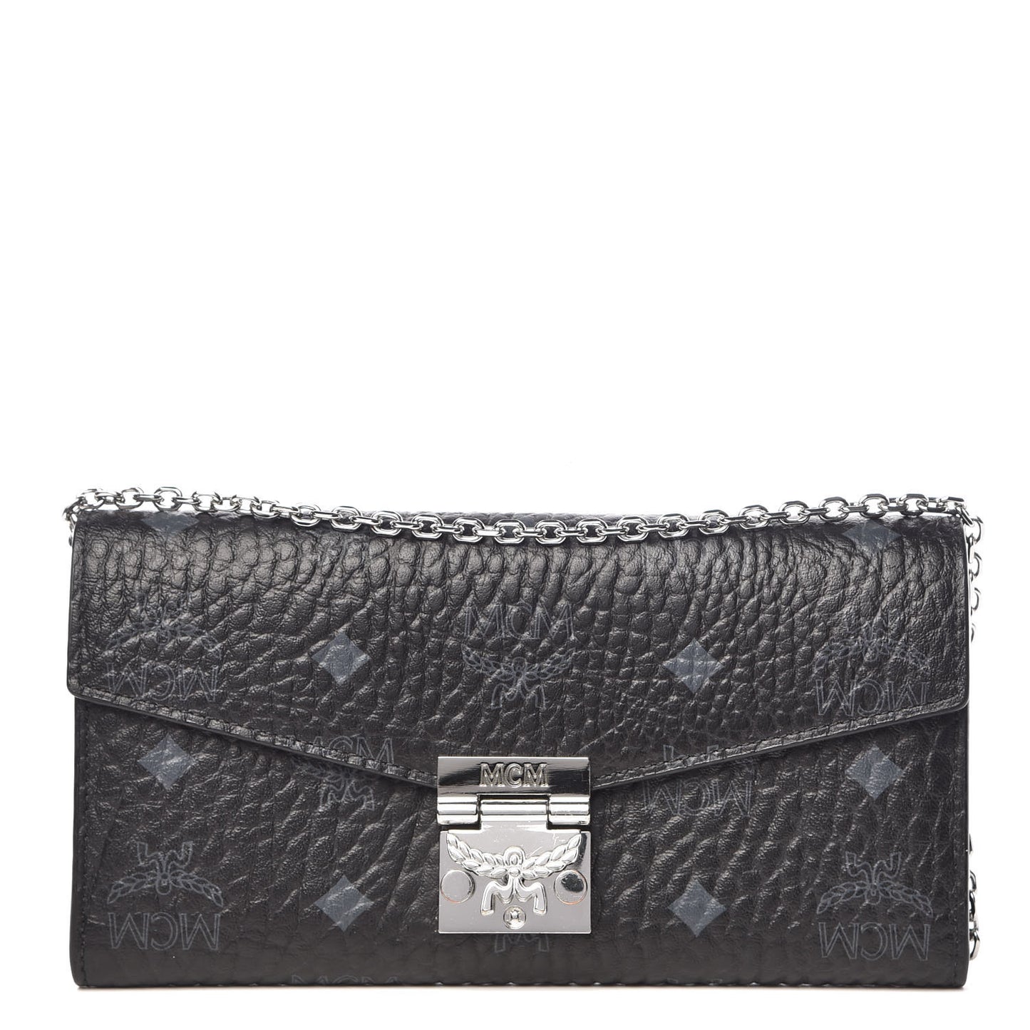 Visetos Large Patricia Wallet On Chain Black