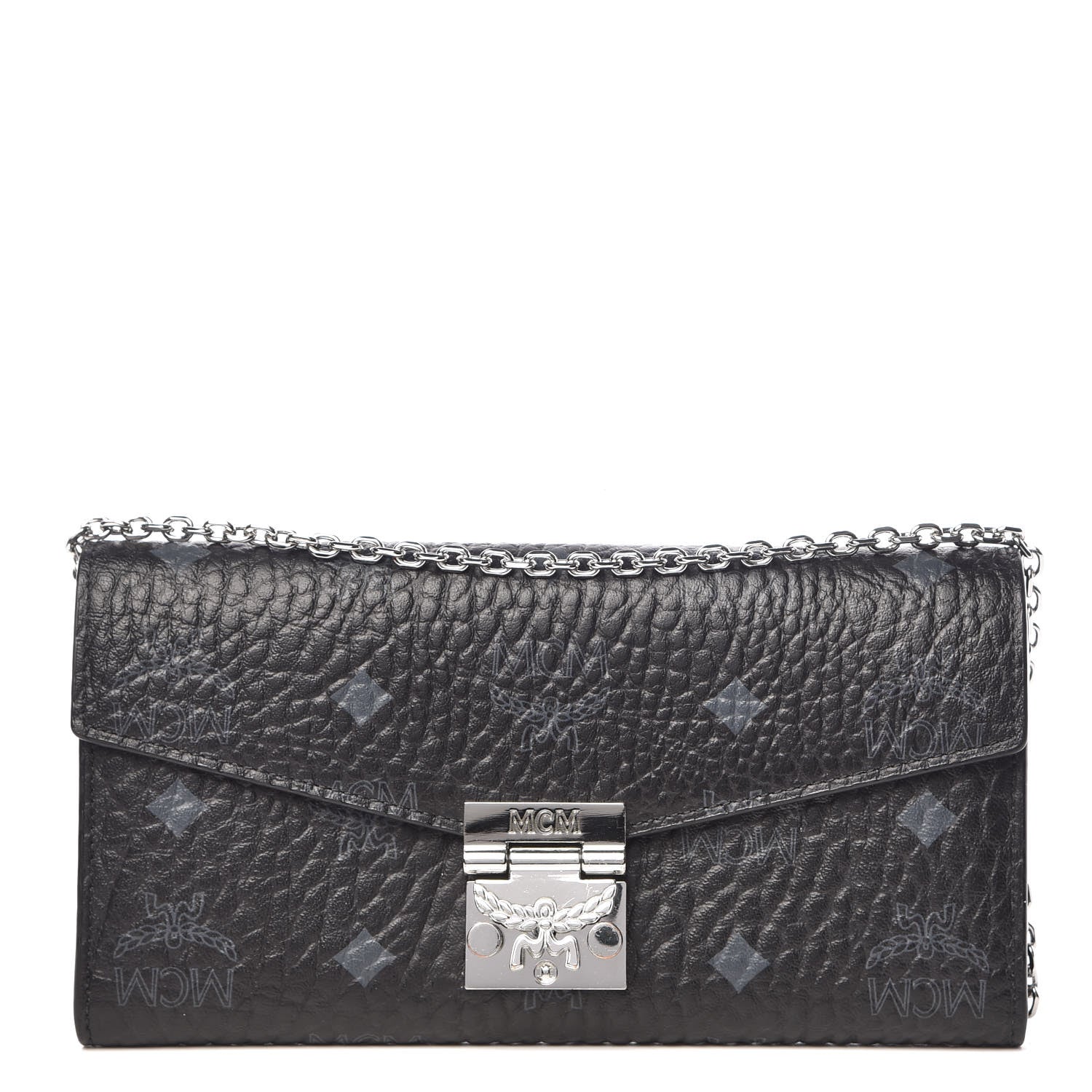 MCM Visetos Large Patricia Wallet On Chain Black 1 of 10