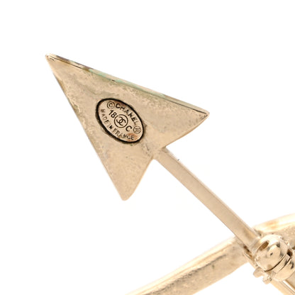 Chanel Crystal Pearl CC Arrow Brooch Gold 4 of 4