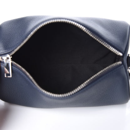 Christian Dior HOMME Grained Calfskin Mens Roller Pouch Navy Blue 5 of 8