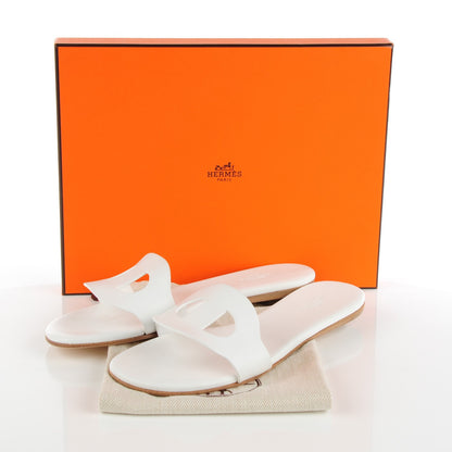 Hermes Calfskin Lisboa Sandals 38 White 8 of 8
