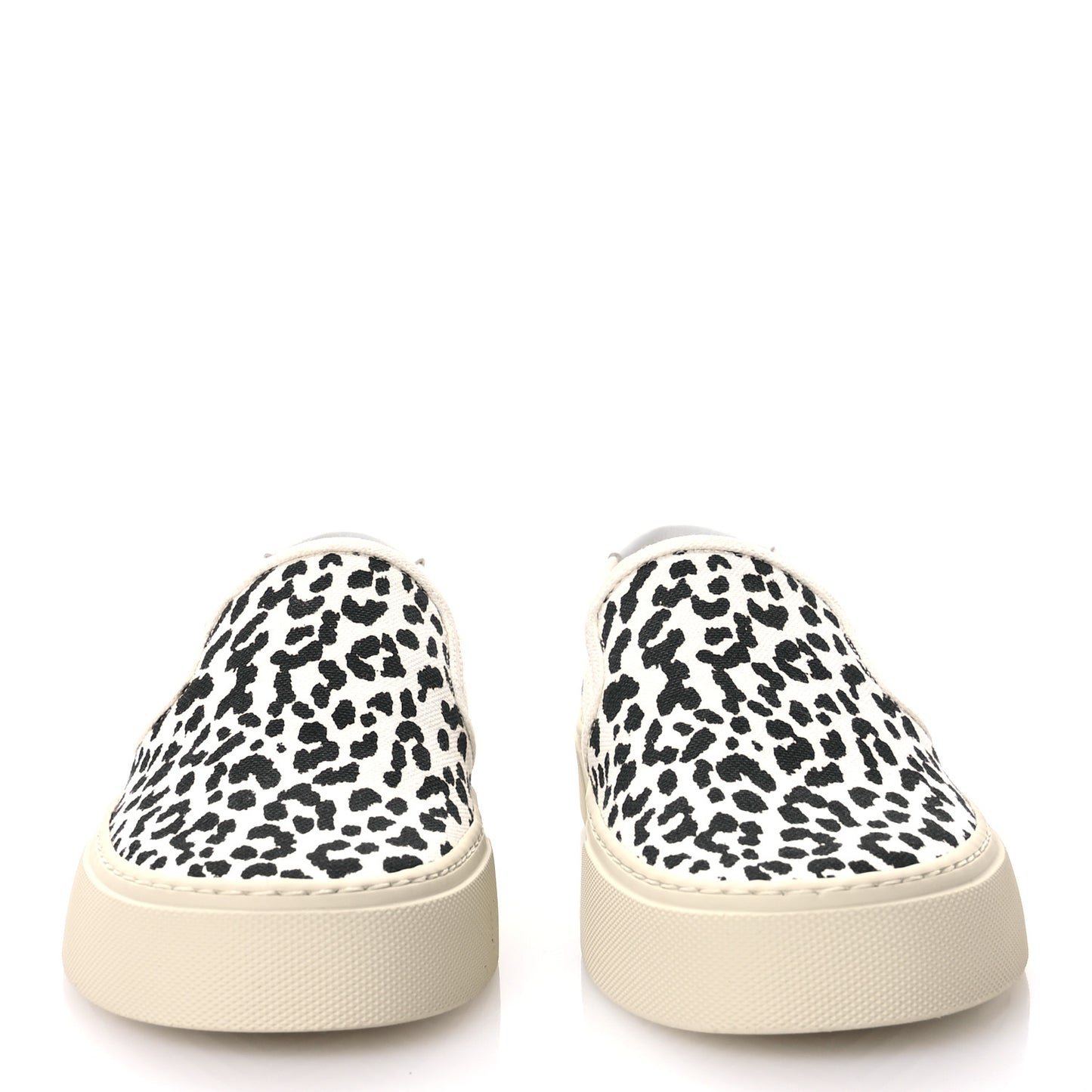 Canvas Babycat Print Venice Slip On Sneakers 37 Black White