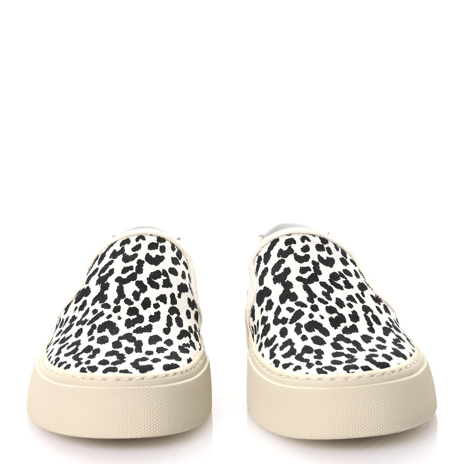 Saint Laurent Canvas Babycat Print Venice Slip On Sneakers 37 Black White 3 of 8