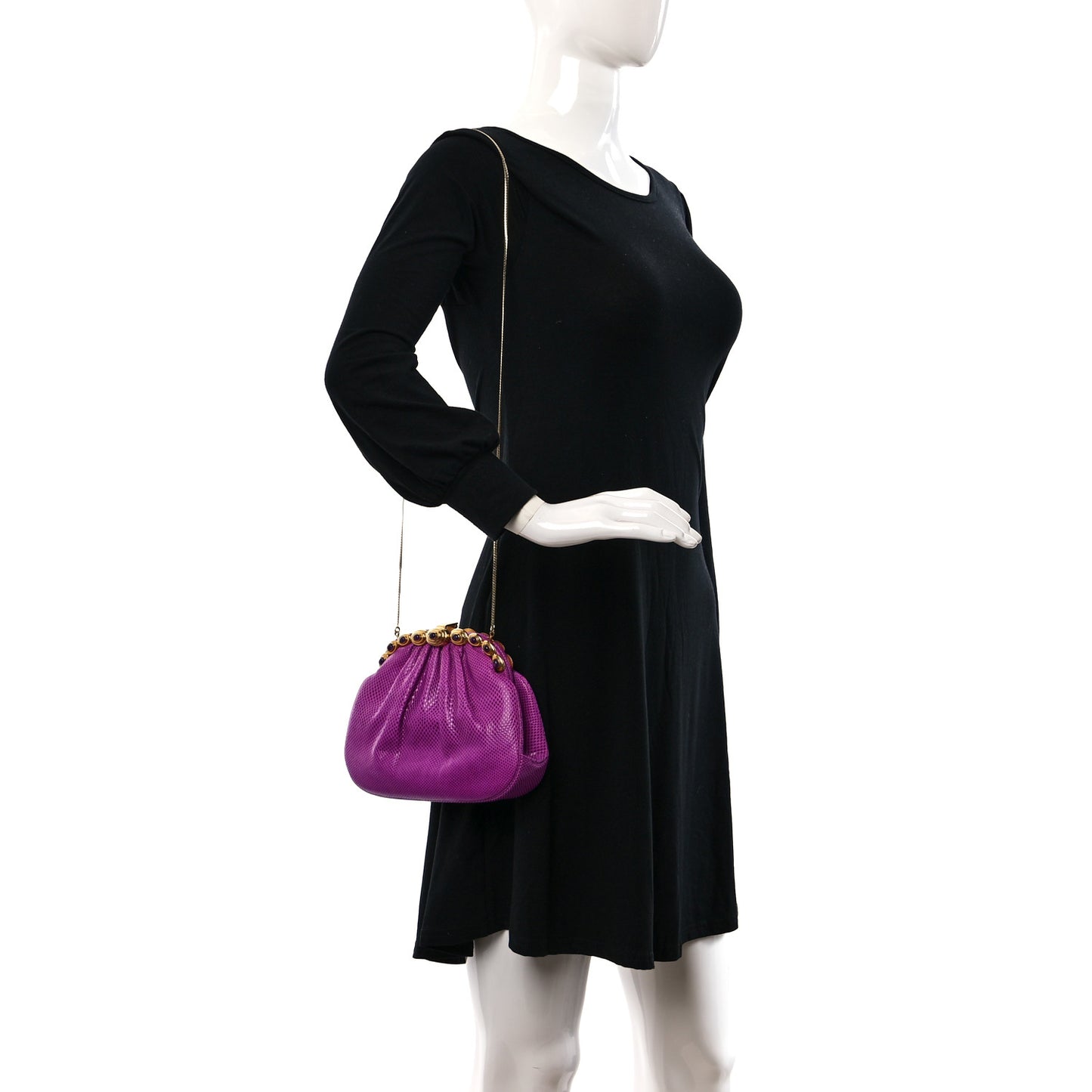 Snakeskin Evening Bag Purple