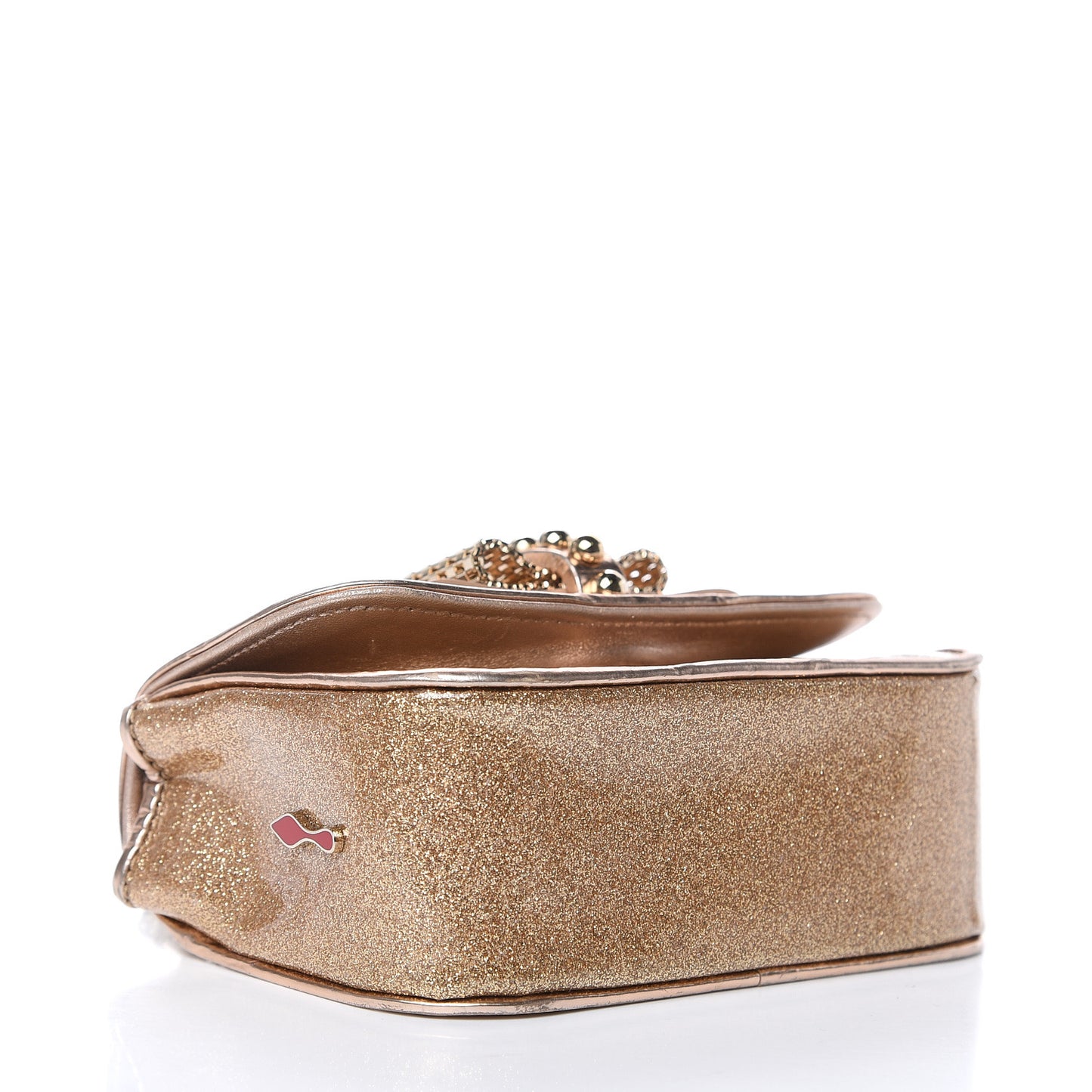 Mini Glitter PVC Specchio Sweety Charity Crossbody Bag Nude