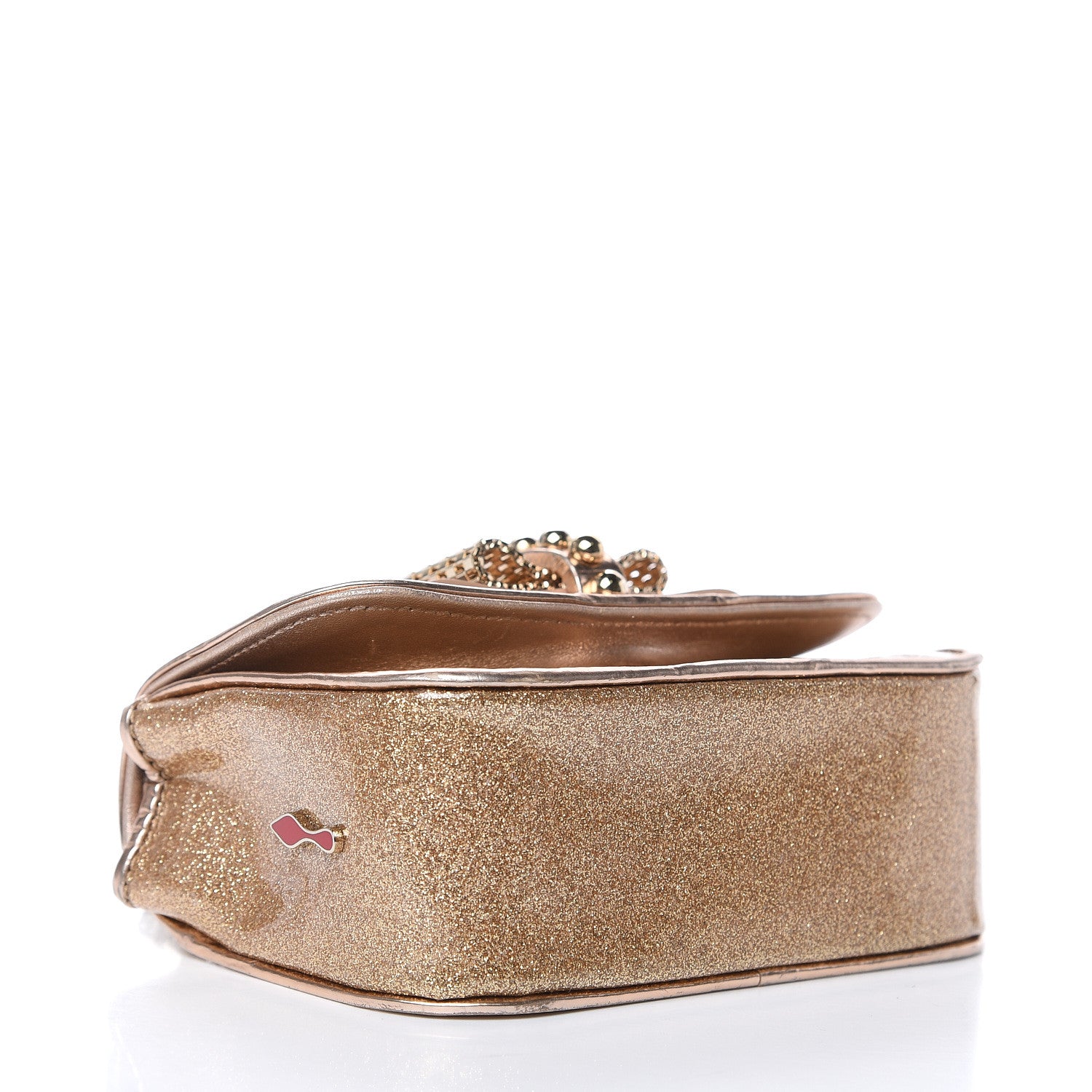 Christian Louboutin Mini Glitter PVC Specchio Sweety Charity Crossbody Bag Nude 4 of 12