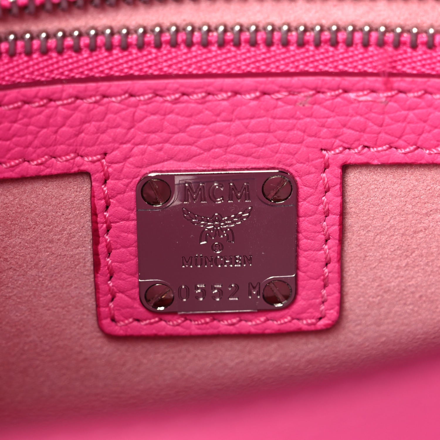 MCM Grained Calfskin Small Patricia Satchel Sugar Pink 5 of 8