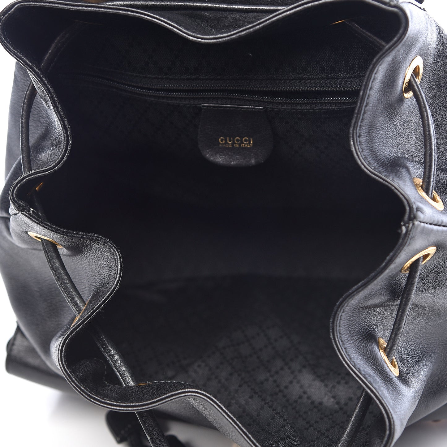 Calfskin Bamboo Backpack Black