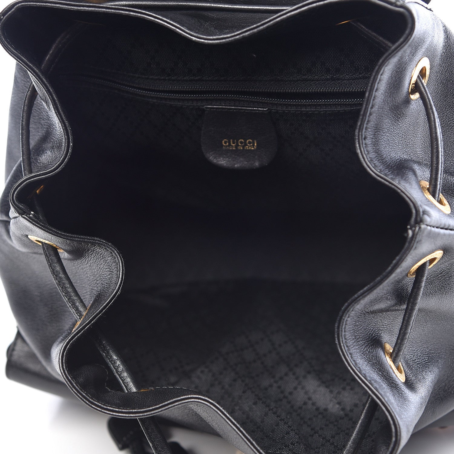 Gucci Calfskin Bamboo Backpack Black 5 of 22