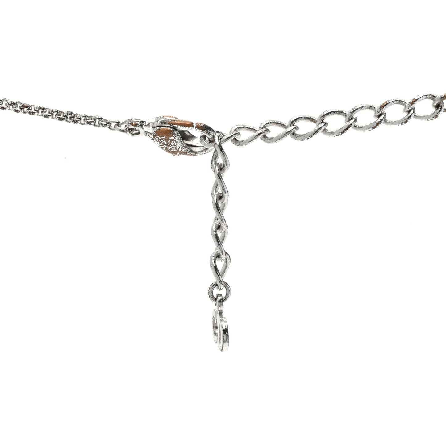 Metal Crystal CD Logo Pendant Necklace Silver Gold