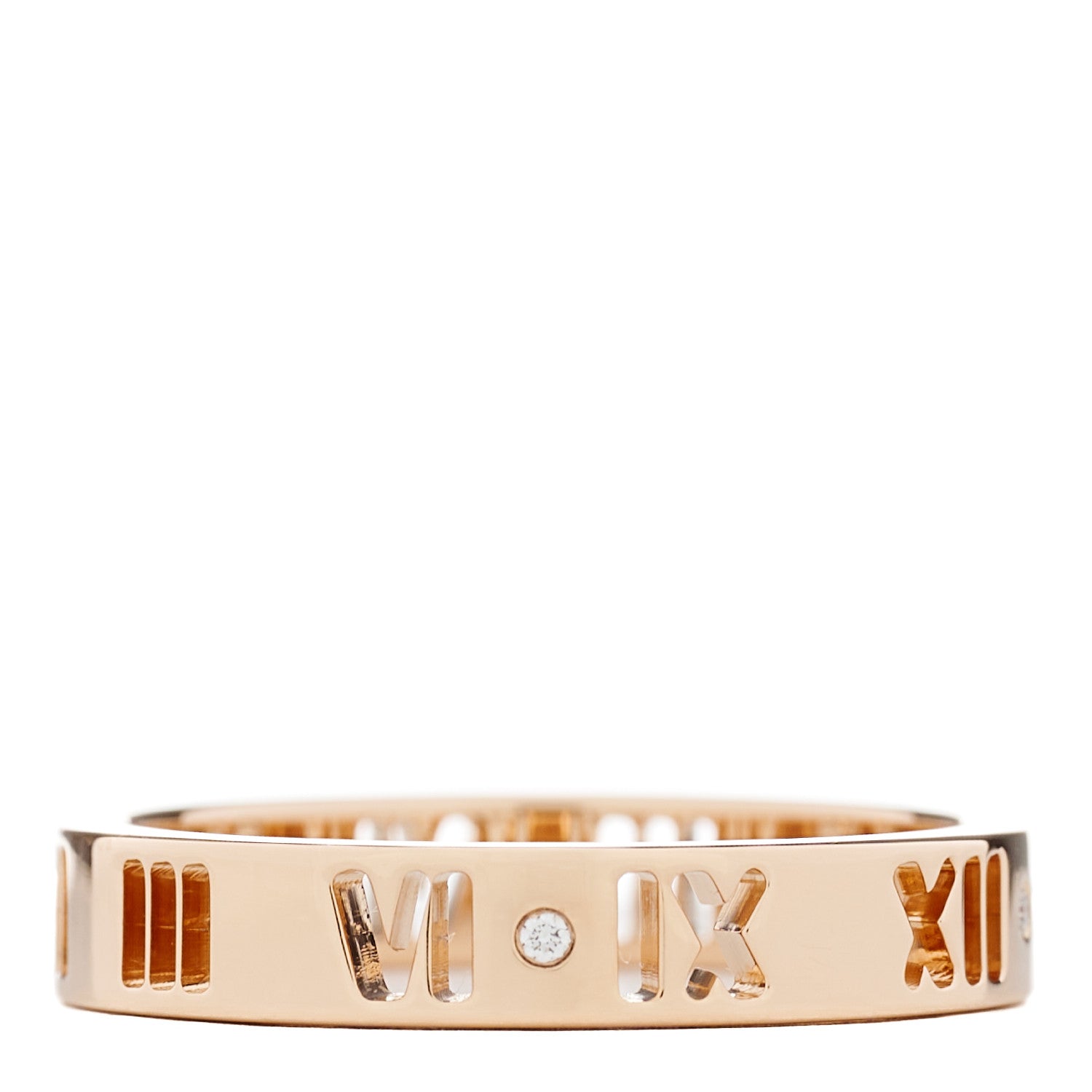 Tiffany 18K Rose Gold Diamond Atlas Pierced Ring 53 6.25 1 of 4