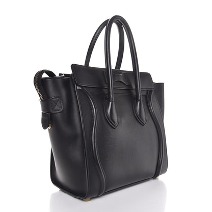 Celine Smooth Calfskin Micro Luggage Black 3 of 9
