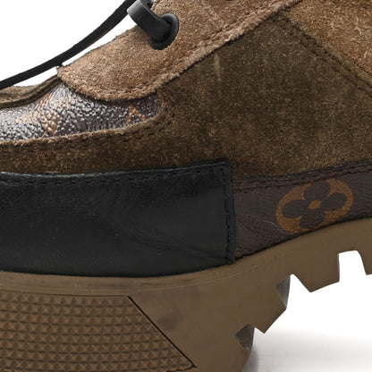 Louis Vuitton Suede Calfskin Monogram Laureate Platform Desert Boots 38 Taupe 11 of 15