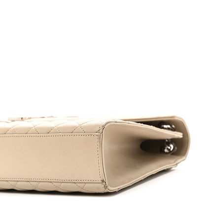 Saint Laurent Grain De Poudre Mixed Matelasse Large Triquilt Monogram Satchel Dark Beige 9 of 10