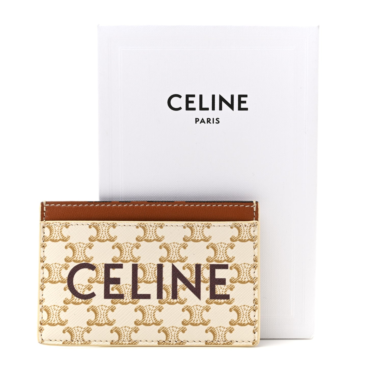 Triomphe Canvas Card Holder White