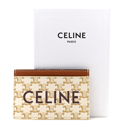 Celine Triomphe Canvas Card Holder White 10 of 10