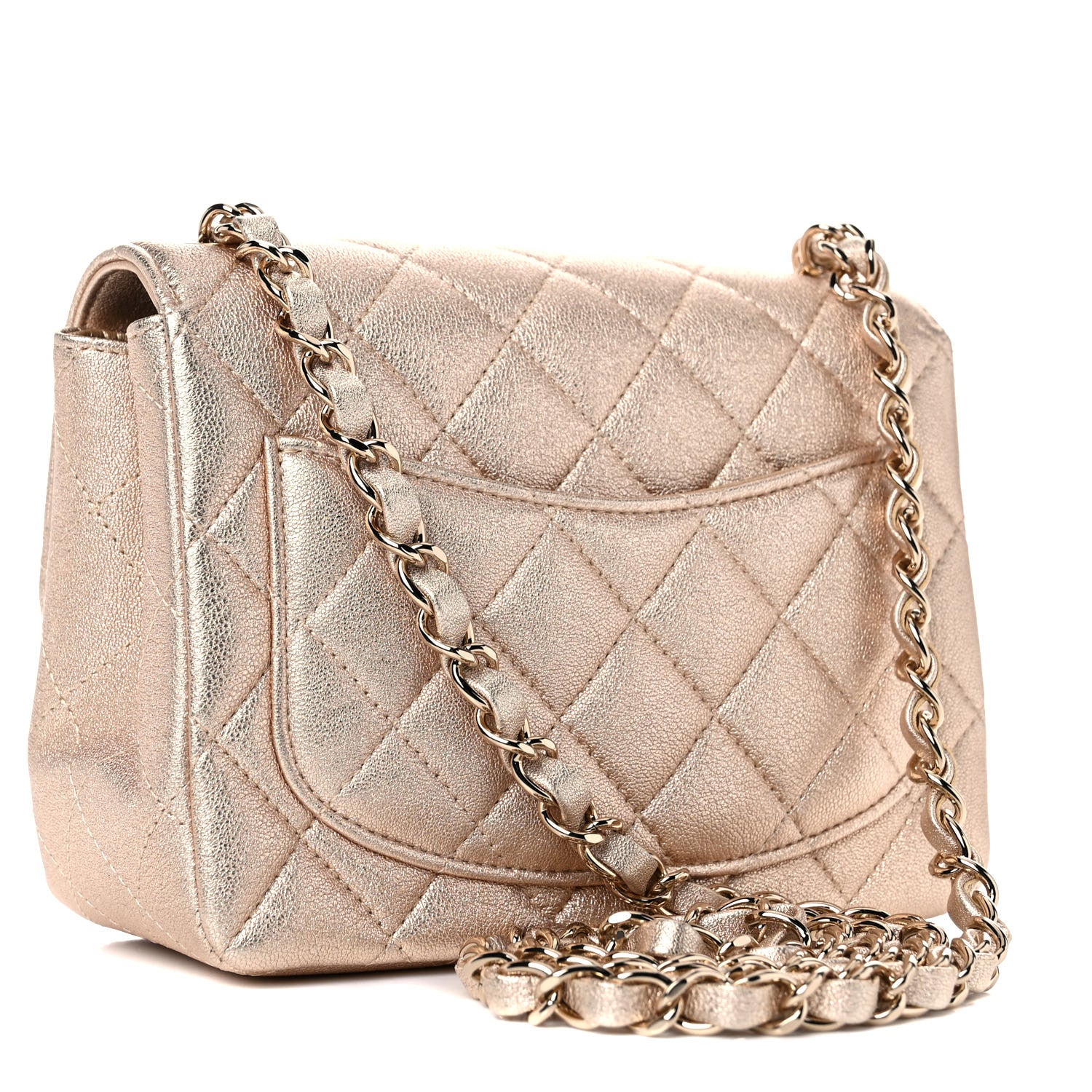 Chanel Metallic Lambskin Quilted Mini Square Flap Gold 2 of 11