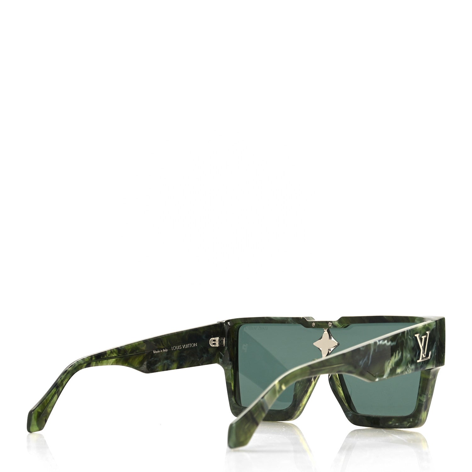 Louis Vuitton Acetate Marble Effect Swarovski Cyclone Sunglasses Z1552W Green 4 of 7