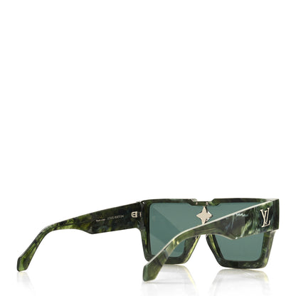 Louis Vuitton Acetate Marble Effect Swarovski Cyclone Sunglasses Z1552W Green 4 of 7