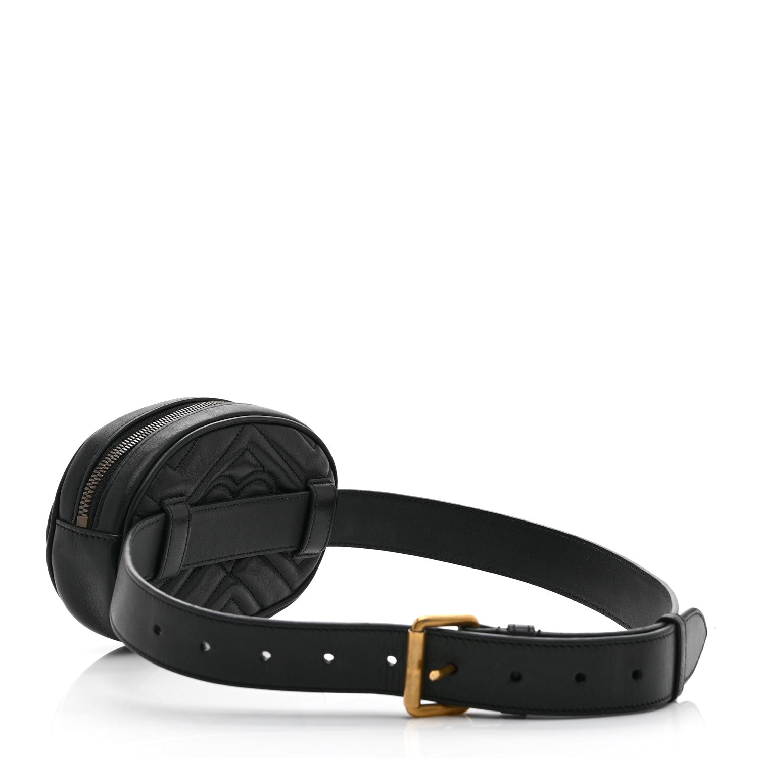 Gucci Calfskin Matelasse GG Marmont Belt Bag 85 34 Black 3 of 10