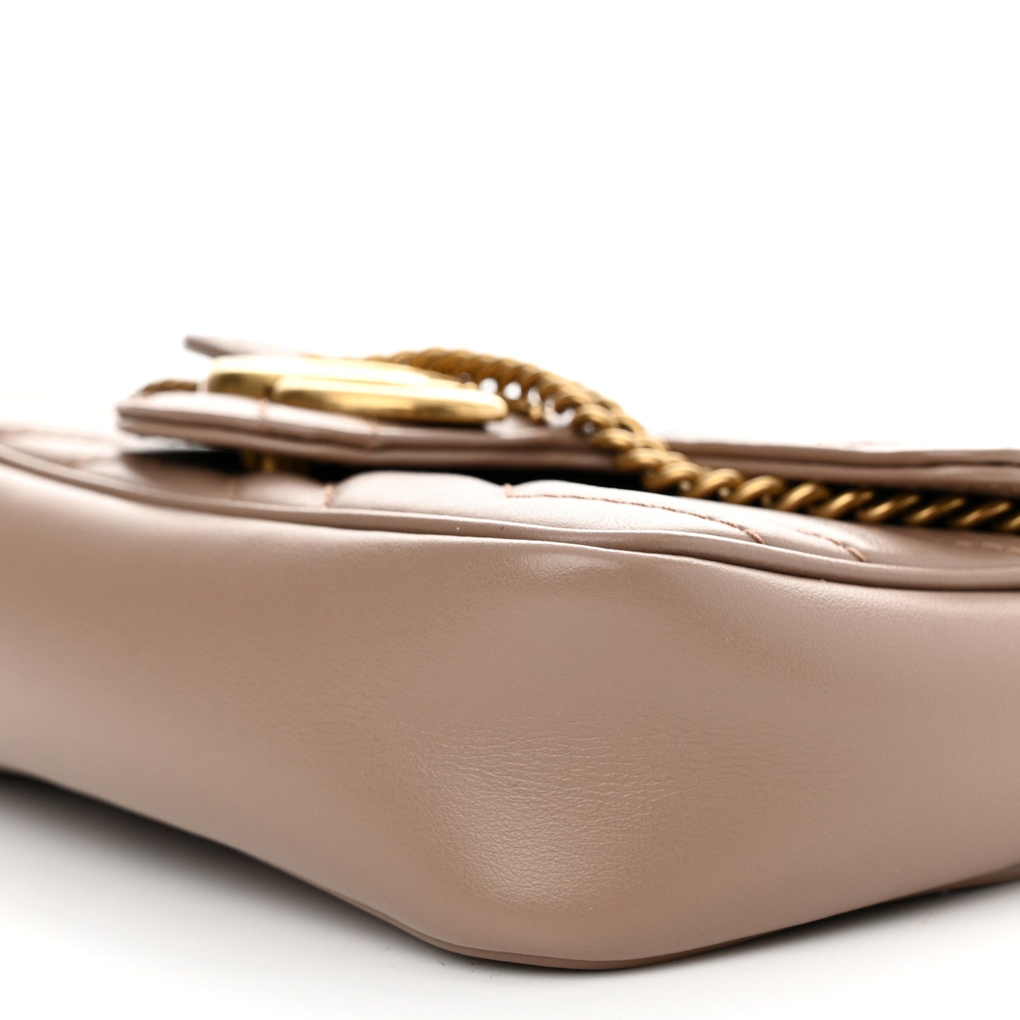 Calfskin Matelasse Super Mini GG Marmont Shoulder Bag Porcelain Rose