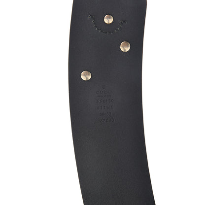 Gucci Calfskin Studded Torchon GG Marmont Selleria Belt 80 32 Black Multicolor 3 of 5