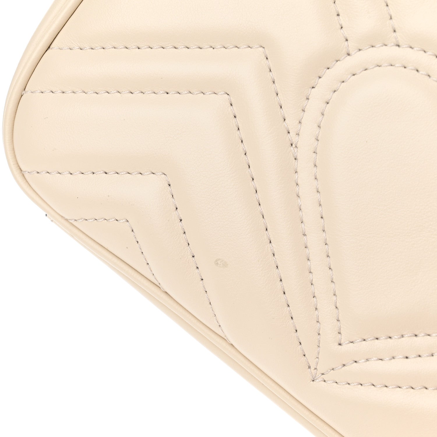 Gucci Calfskin Matelasse Mini GG Marmont Shoulder Bag White 10 of 11