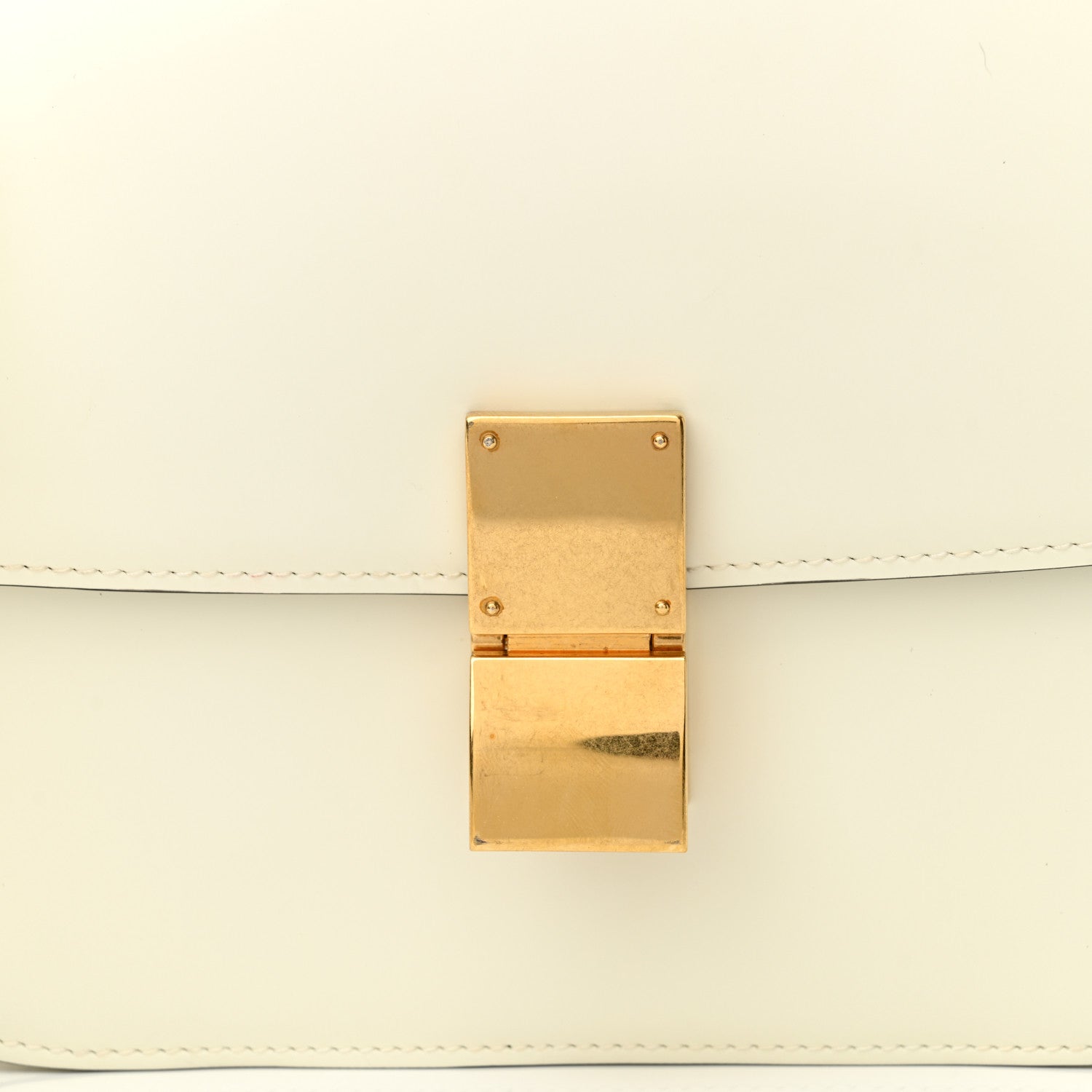 Celine Spazzolato Calfskin Medium Classic Box Flap Bag White 8 of 13