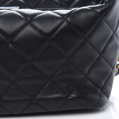 Chanel Lambskin Quilted Small Perfect Meeting Hobo Black 9 of 14