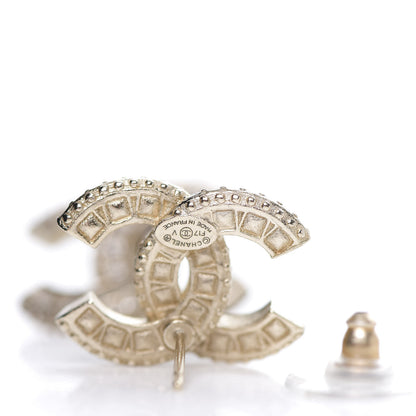 Chanel Crystal CC Earrings Light Gold 4 of 4