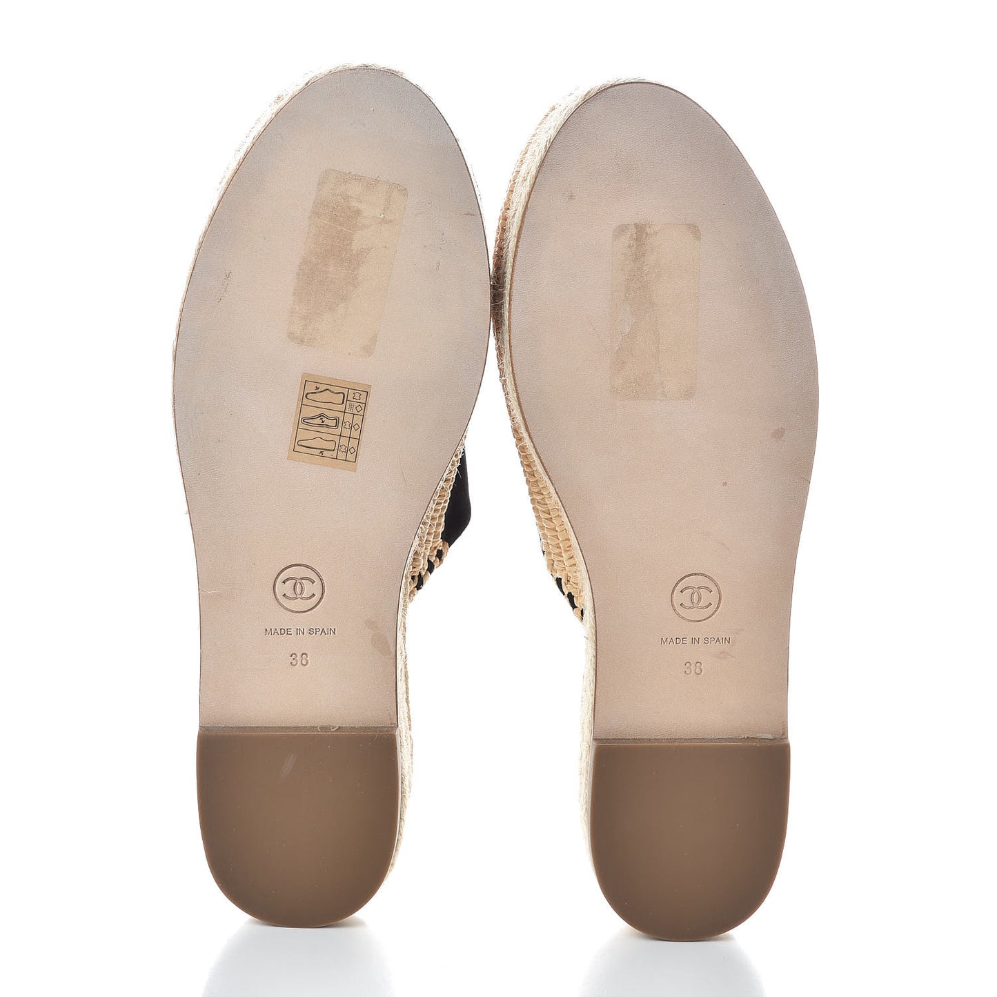 Suede Grosgrain CC Espadrille Mules 38 Black