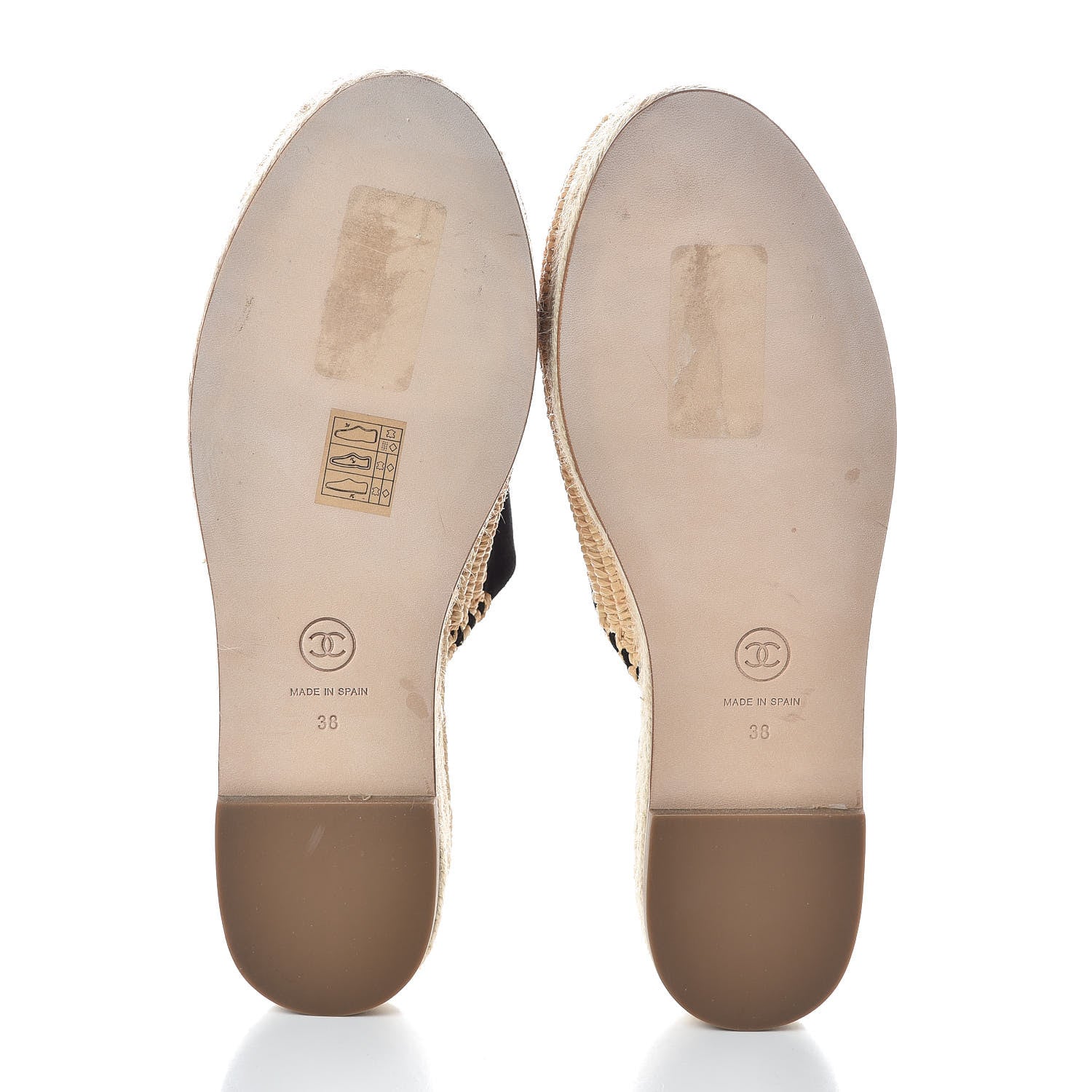 Chanel Suede Grosgrain CC Espadrille Mules 38 Black 7 of 9