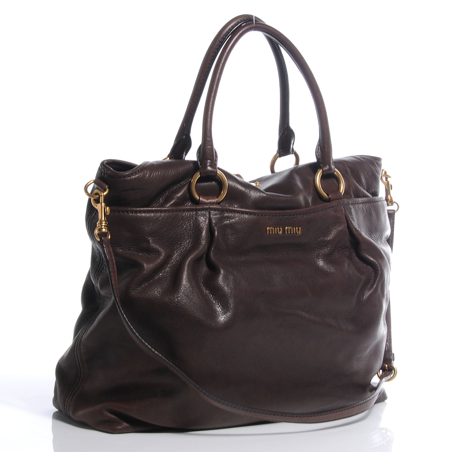 Miu Miu Cervo Shine Shopping Pattina Tote Moro 3 of 9