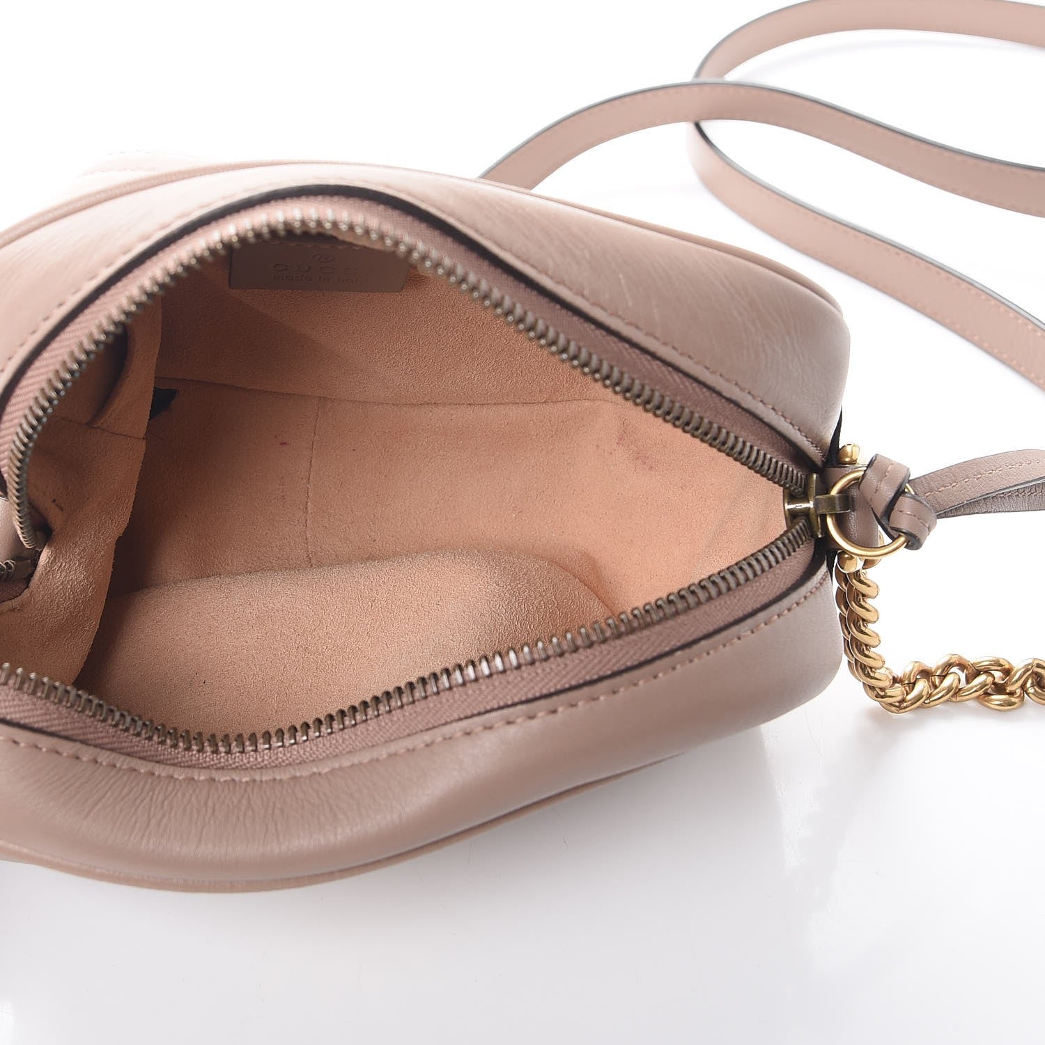 Gucci Calfskin Matelasse Mini GG Marmont Chain Shoulder Bag Nude 5 of 13