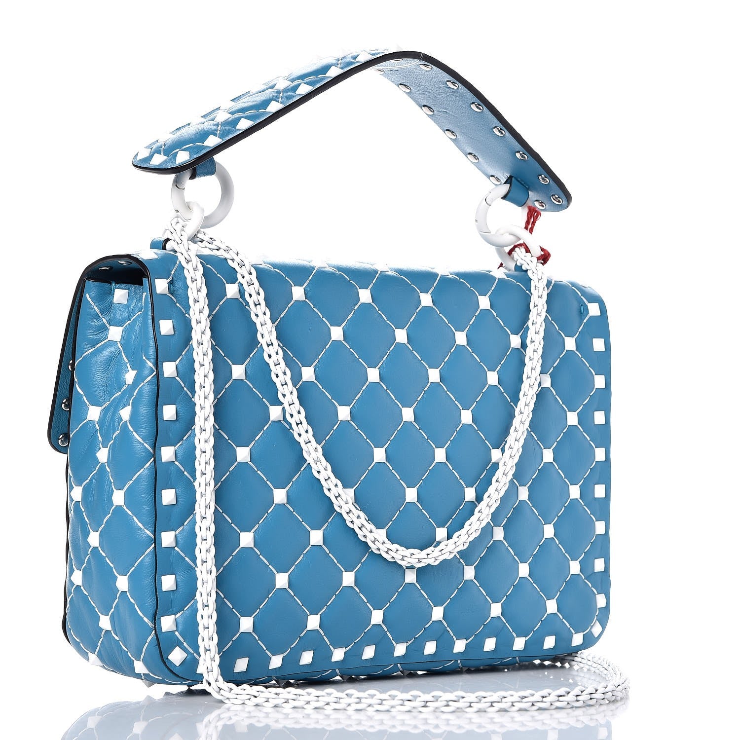 Valentino Garavani Lambskin Medium Free Rockstud Spike Shoulder Bag Cerulean 4 of 7