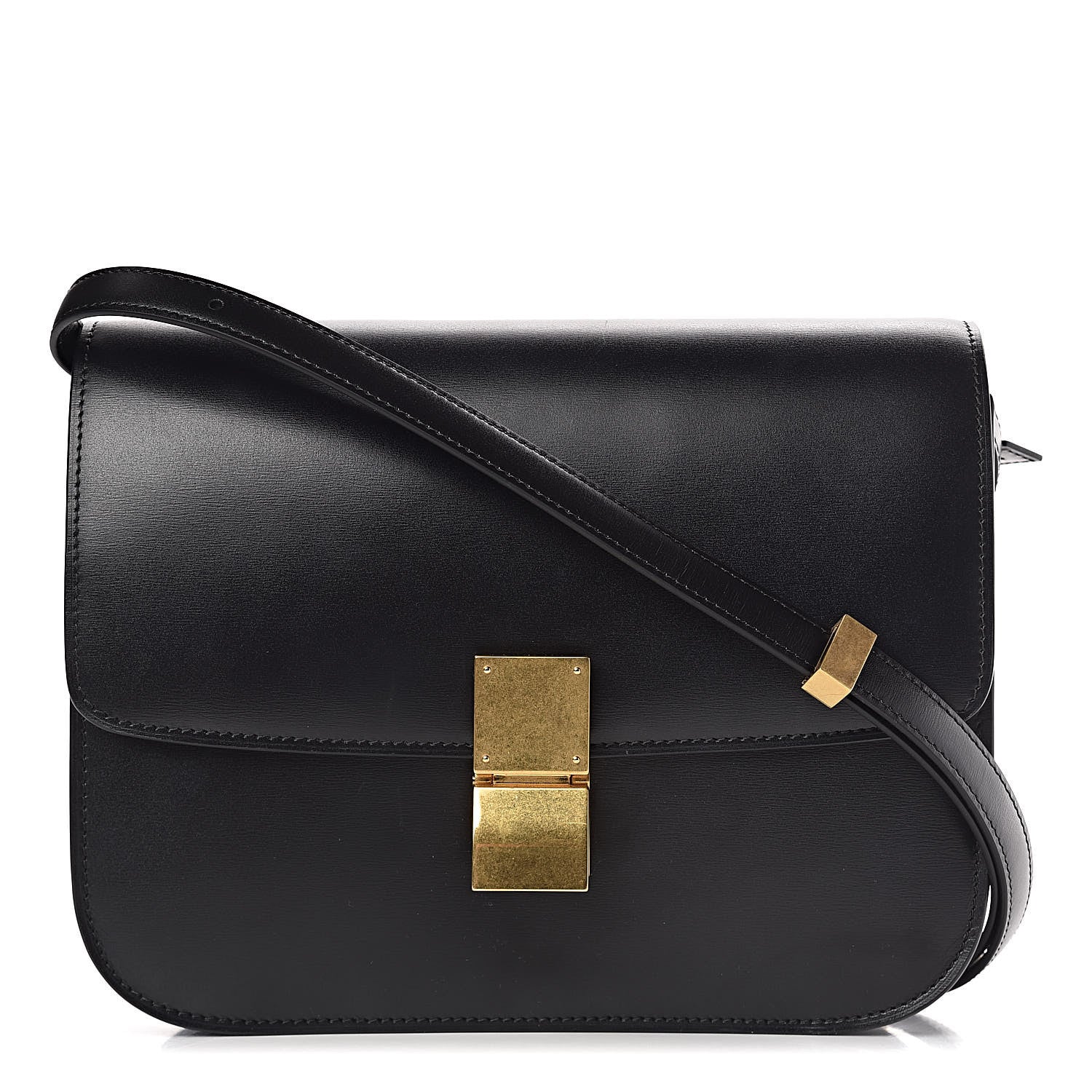 Celine Box Calfskin Medium Classic Box Flap Bag Black 1 of 11