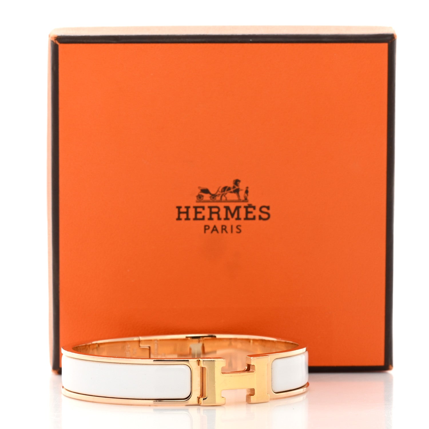 Hermes Enamel Narrow Clic Clac H Bracelet PM White 5 of 5