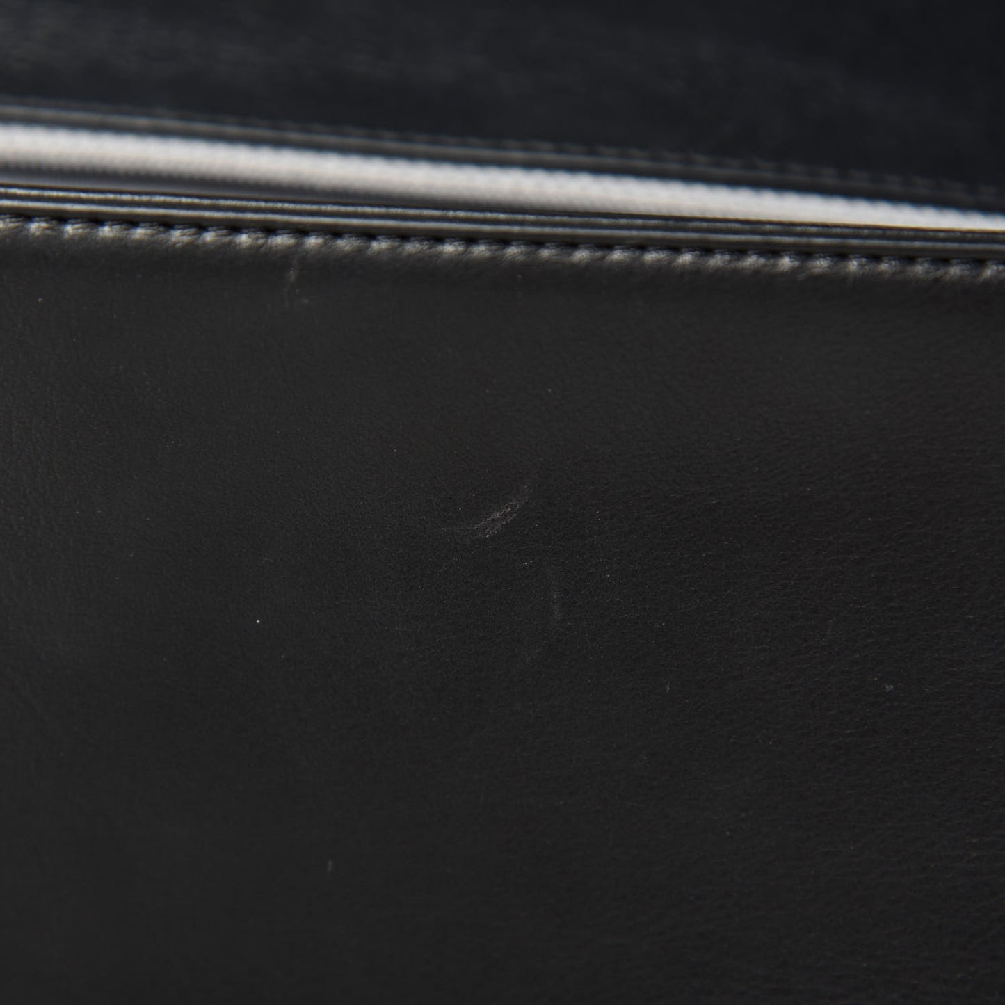 Calfskin Quilted Large Boy Flap Black